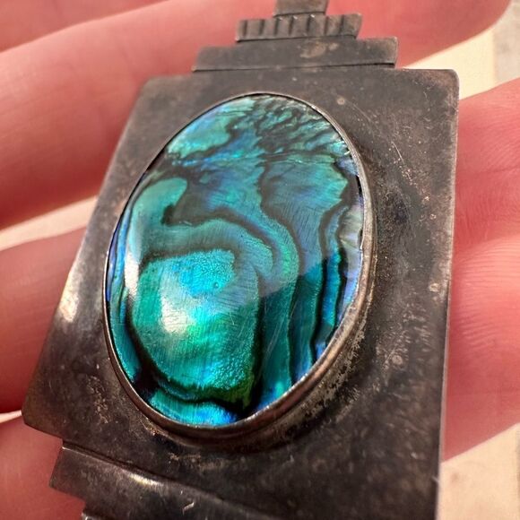 Vintage A.Mapion Signed Sterling Mexican Modernist Brooch - Picture 6 of 8